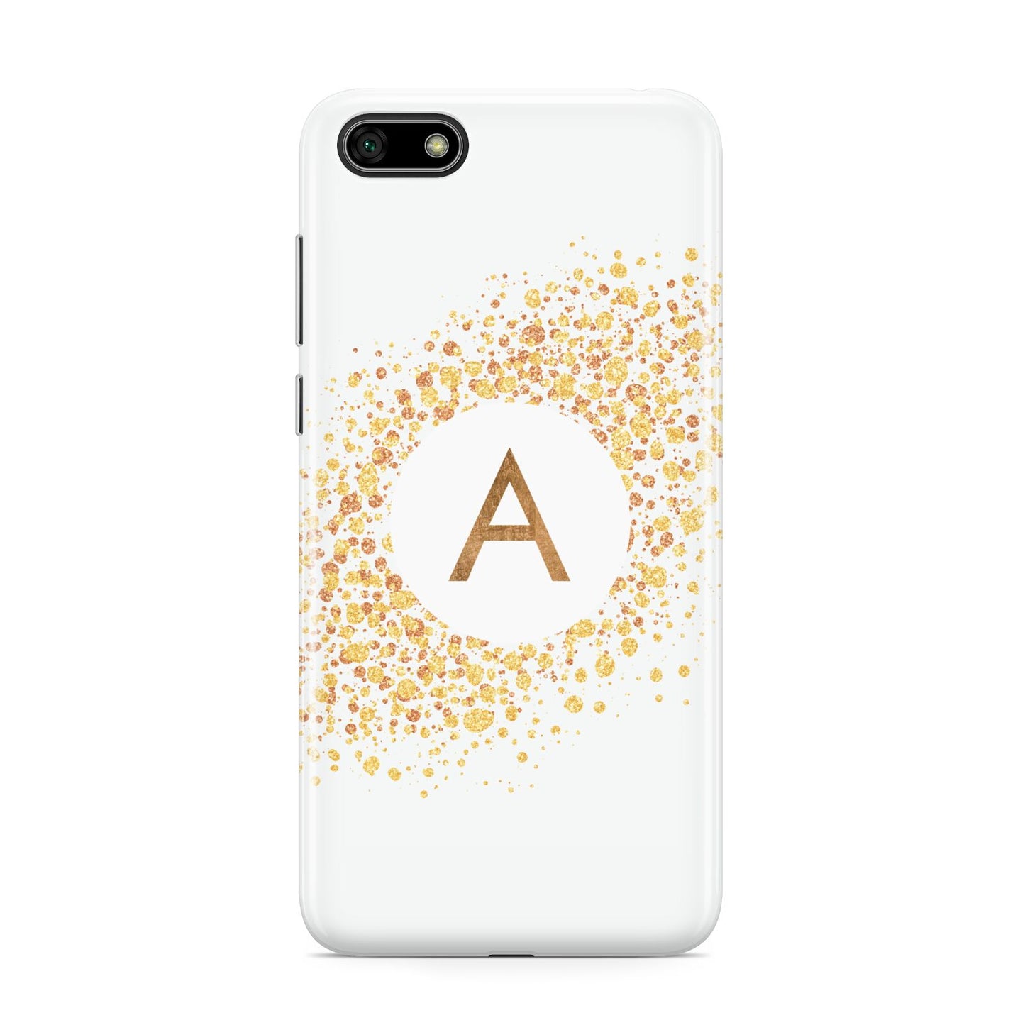 Personalised One Initial Gold Flakes Huawei Y5 Prime 2018 Phone Case