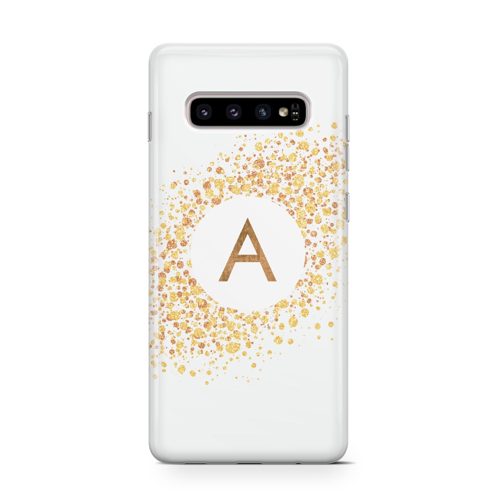 Personalised One Initial Gold Flakes Protective Samsung Galaxy Case
