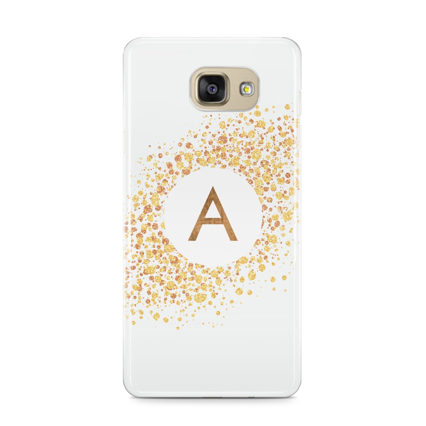 Personalised One Initial Gold Flakes Samsung Galaxy A9 2016 Case on gold phone