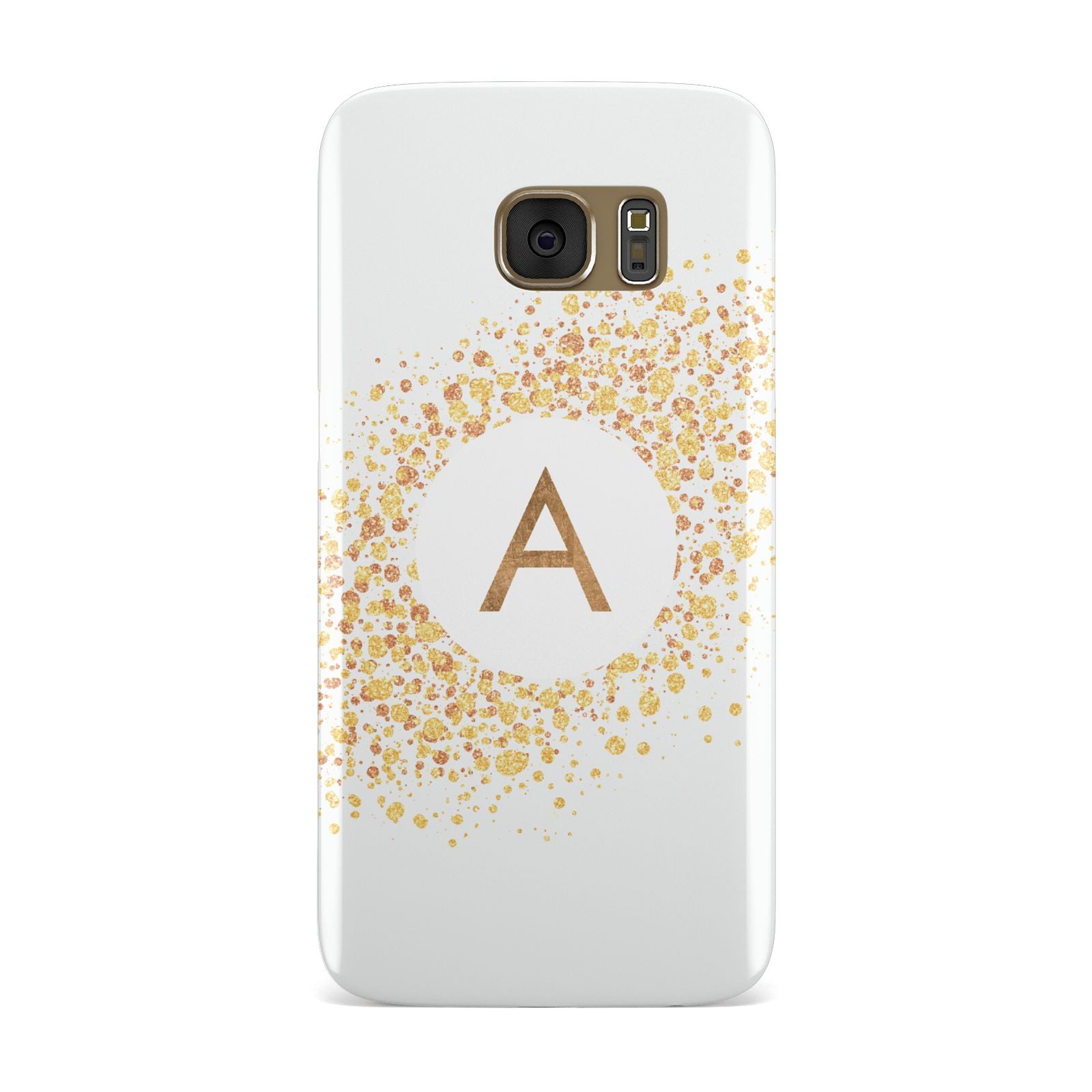 Personalised One Initial Gold Flakes Samsung Galaxy Case