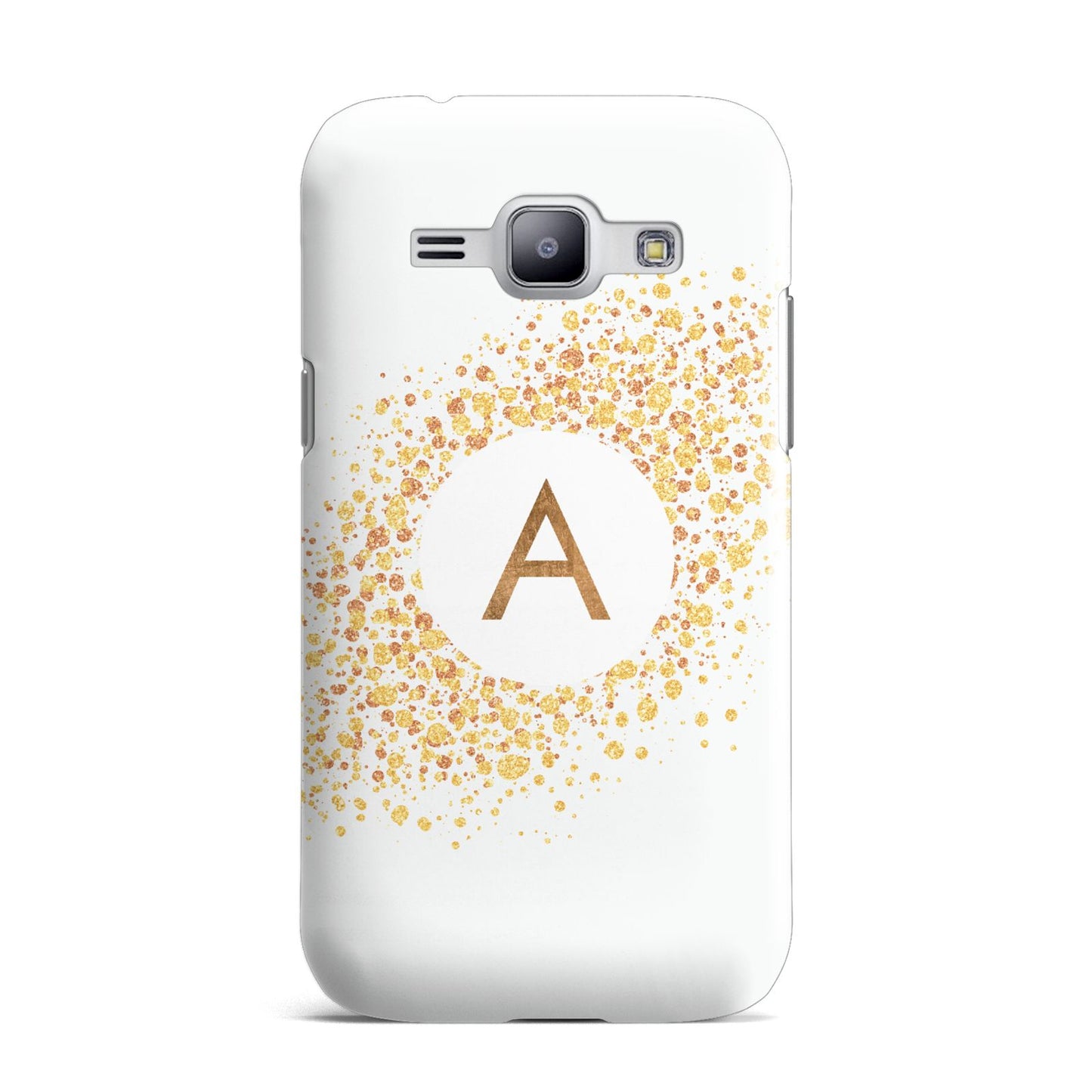 Personalised One Initial Gold Flakes Samsung Galaxy J1 2015 Case