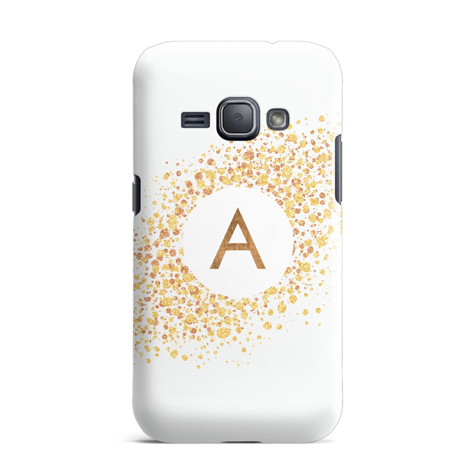 Personalised One Initial Gold Flakes Samsung Galaxy J1 2016 Case