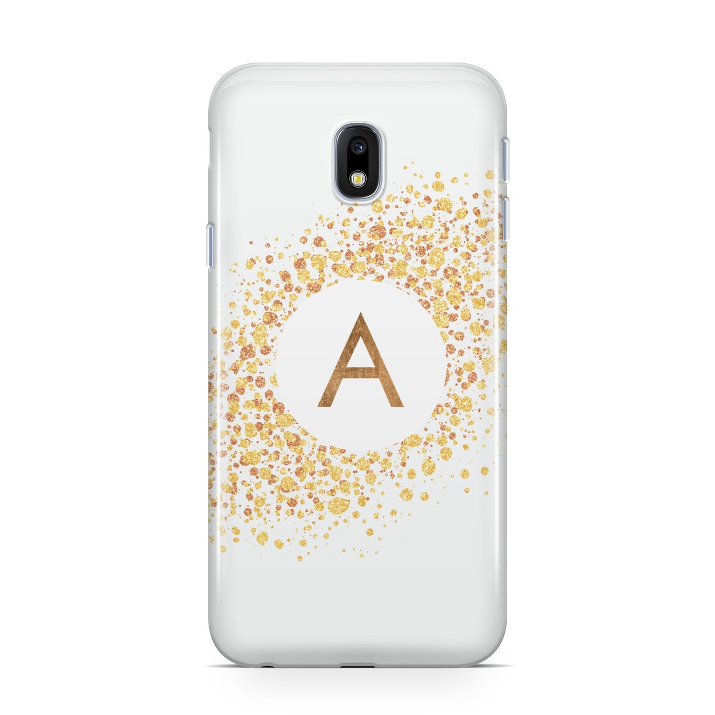 Personalised One Initial Gold Flakes Samsung Galaxy J3 2017 Case