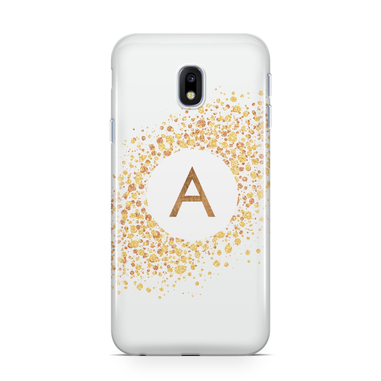 Personalised One Initial Gold Flakes Samsung Galaxy J3 2017 Case
