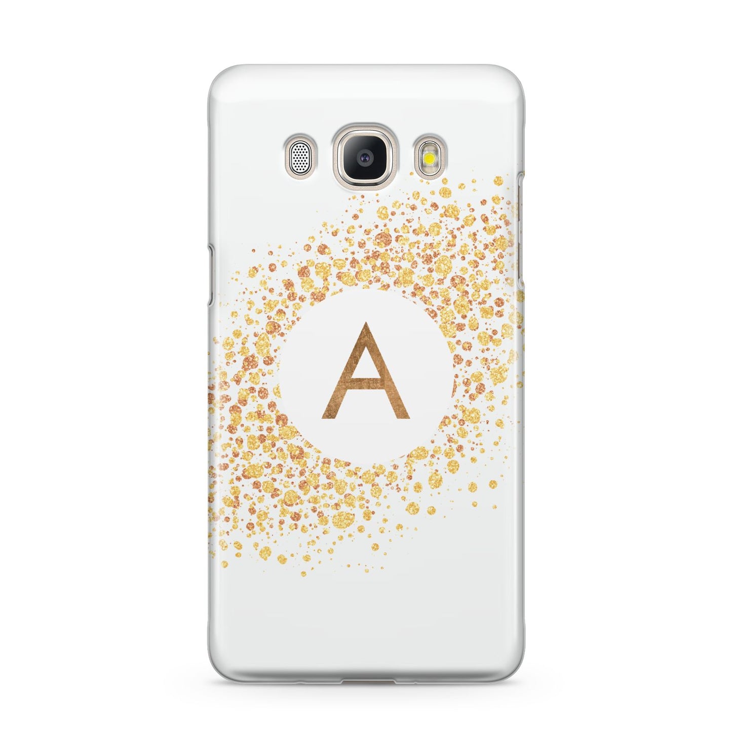 Personalised One Initial Gold Flakes Samsung Galaxy J5 2016 Case
