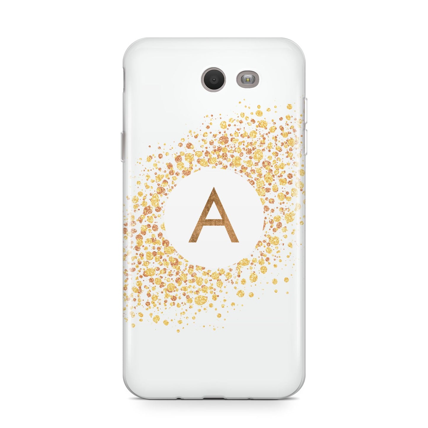 Personalised One Initial Gold Flakes Samsung Galaxy J7 2017 Case
