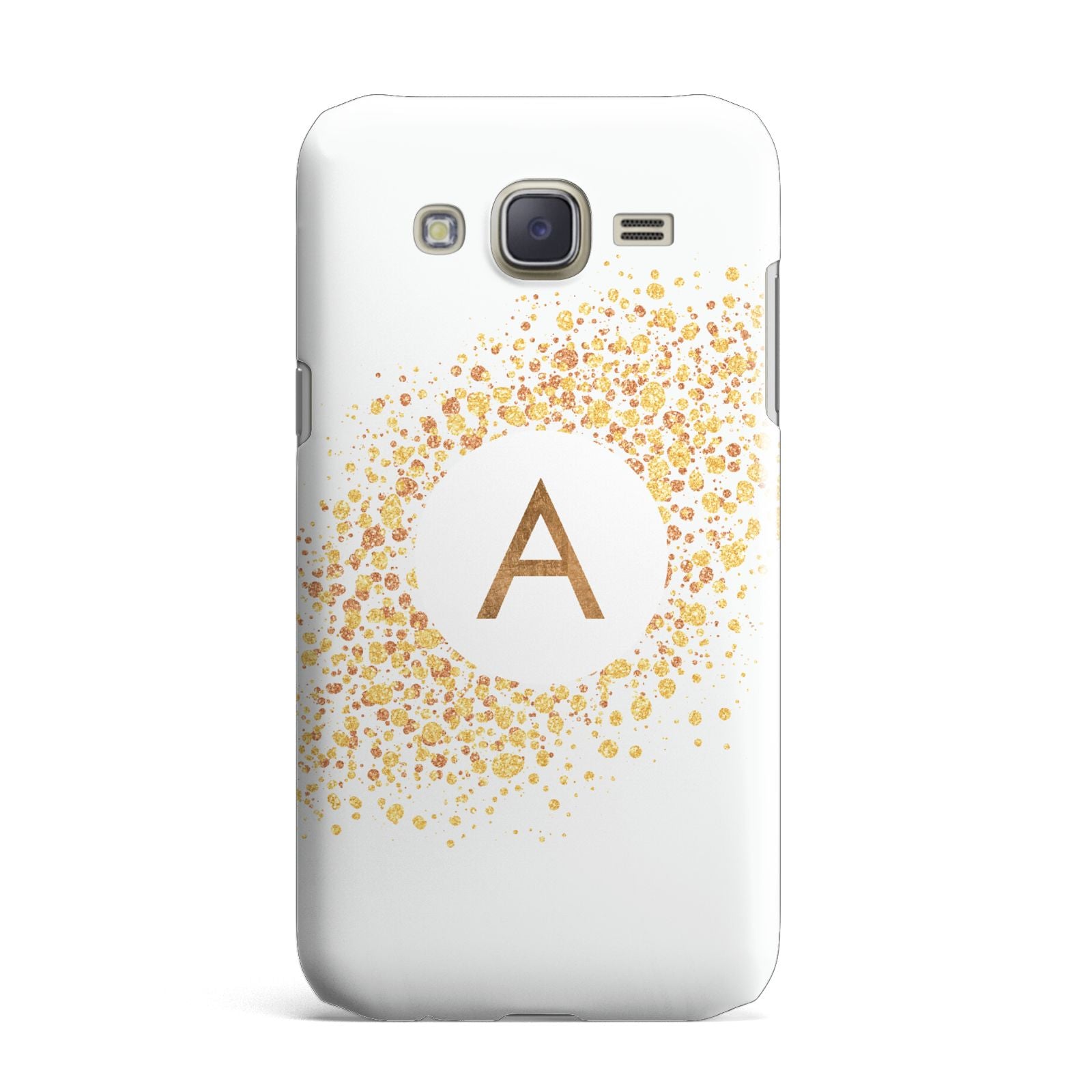 Personalised One Initial Gold Flakes Samsung Galaxy J7 Case