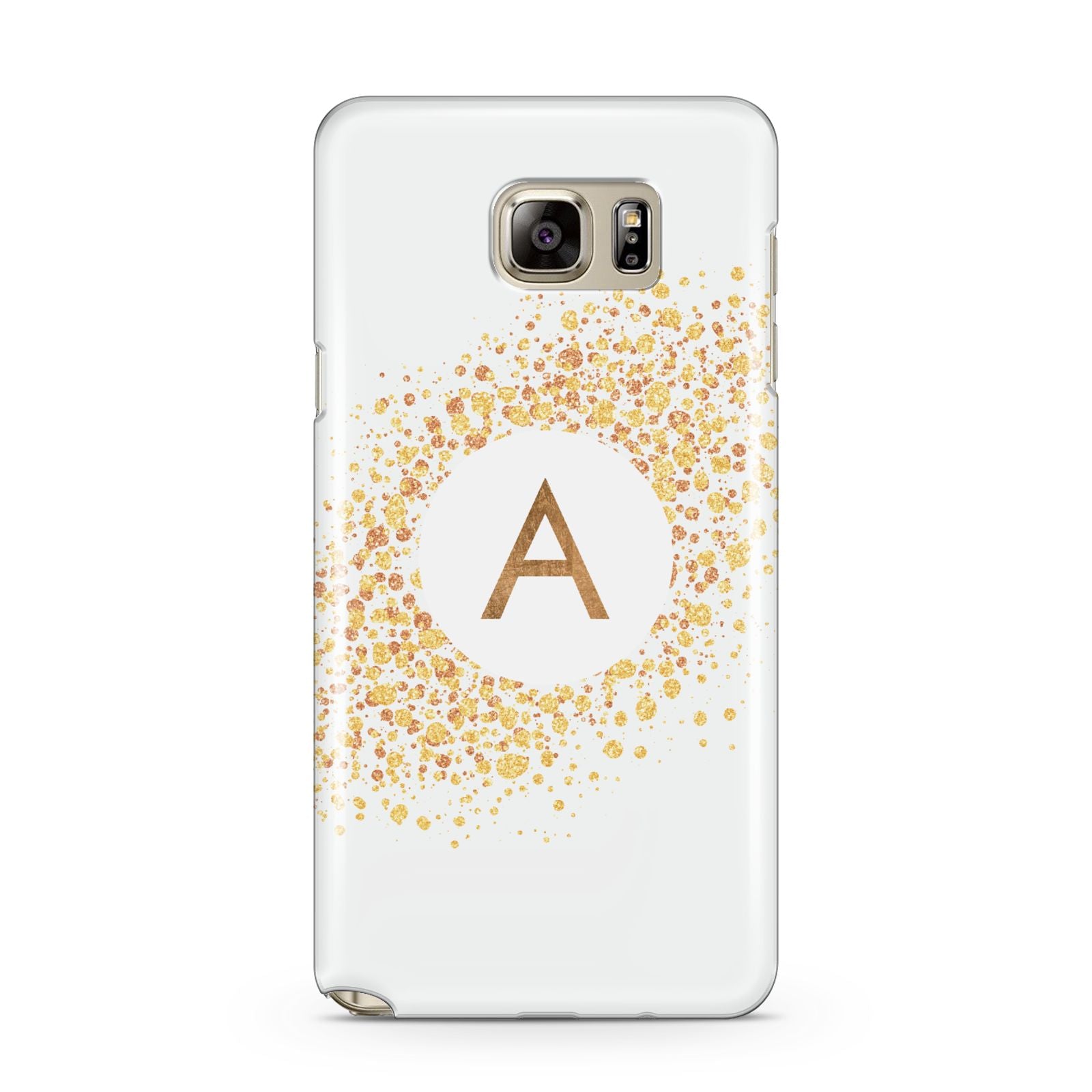 Personalised One Initial Gold Flakes Samsung Galaxy Note 5 Case