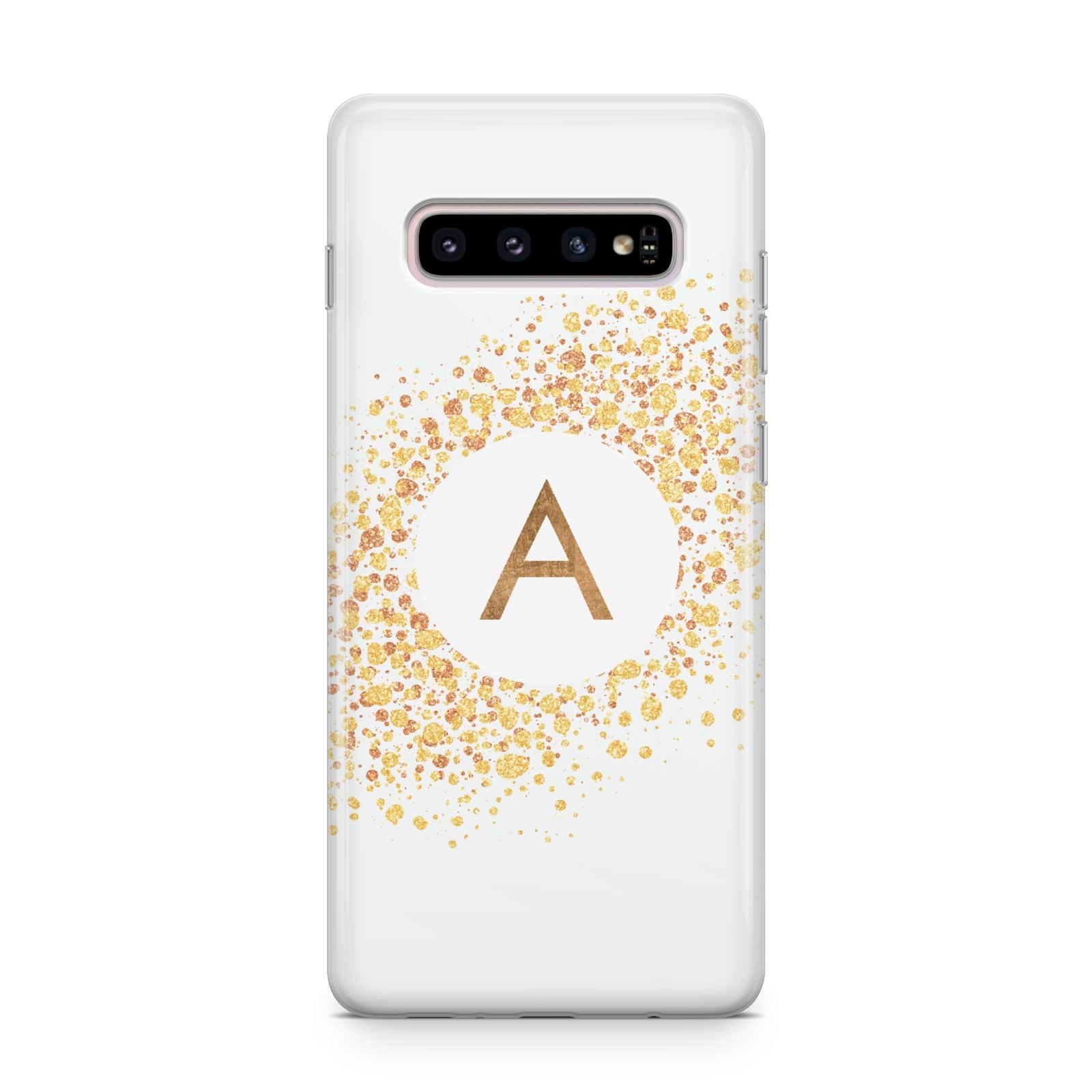 Personalised One Initial Gold Flakes Samsung Galaxy S10 Plus Case