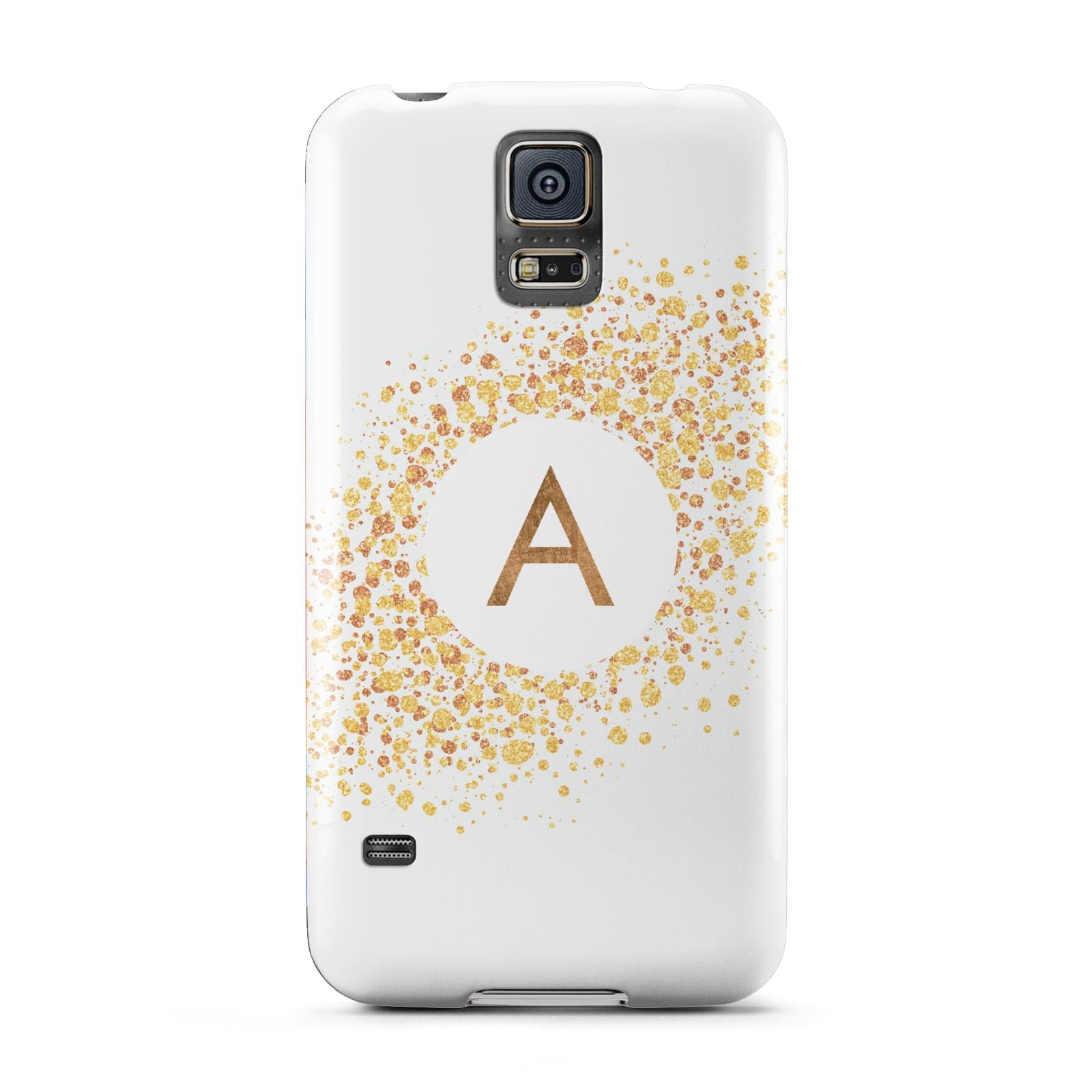 Personalised One Initial Gold Flakes Samsung Galaxy S5 Case