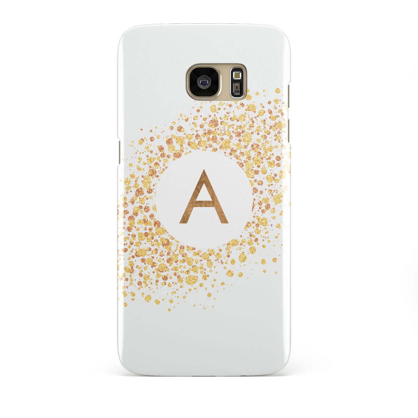 Personalised One Initial Gold Flakes Samsung Galaxy S7 Edge Case