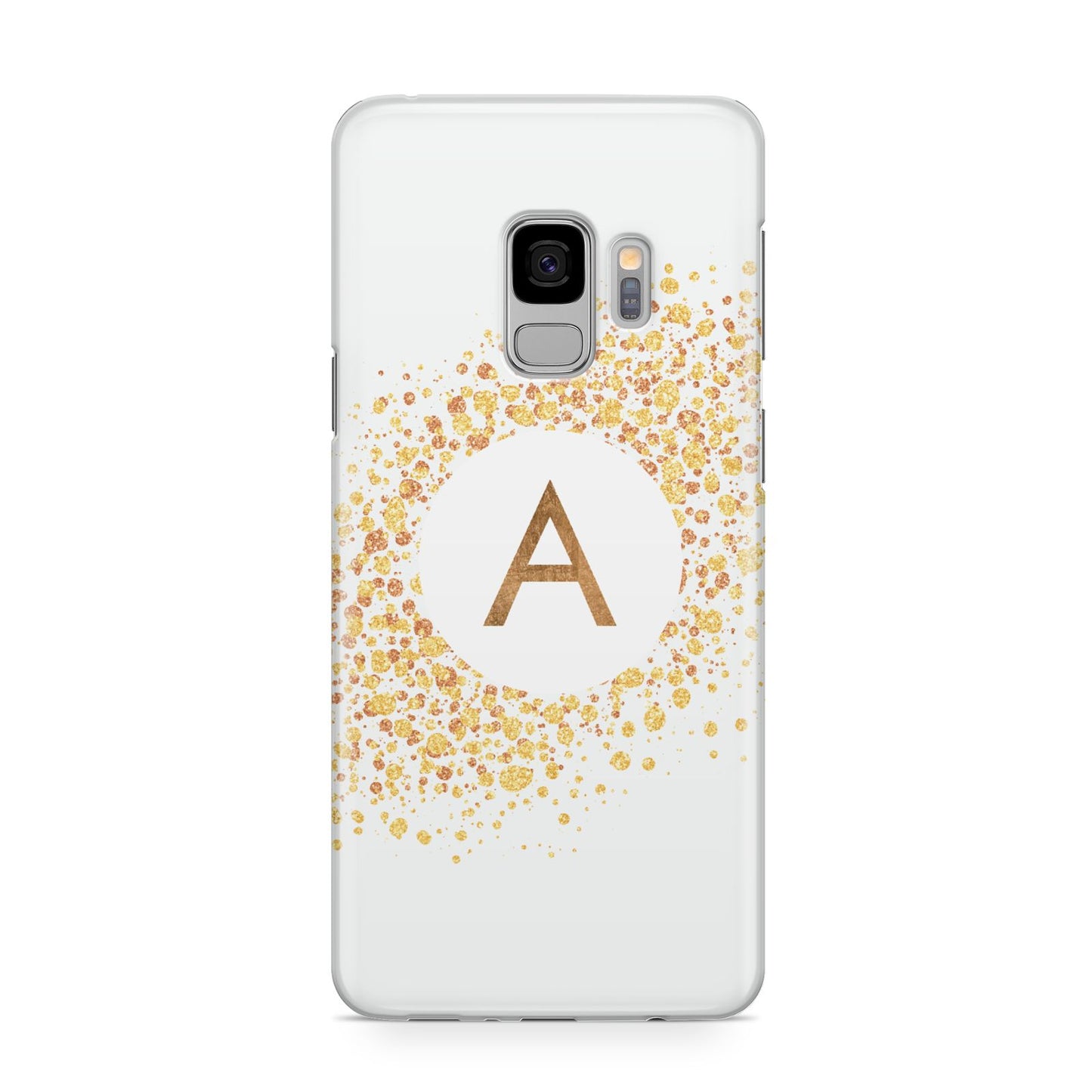 Personalised One Initial Gold Flakes Samsung Galaxy S9 Case