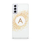 Personalised One Initial Gold Flakes Samsung S21 Plus Phone Case