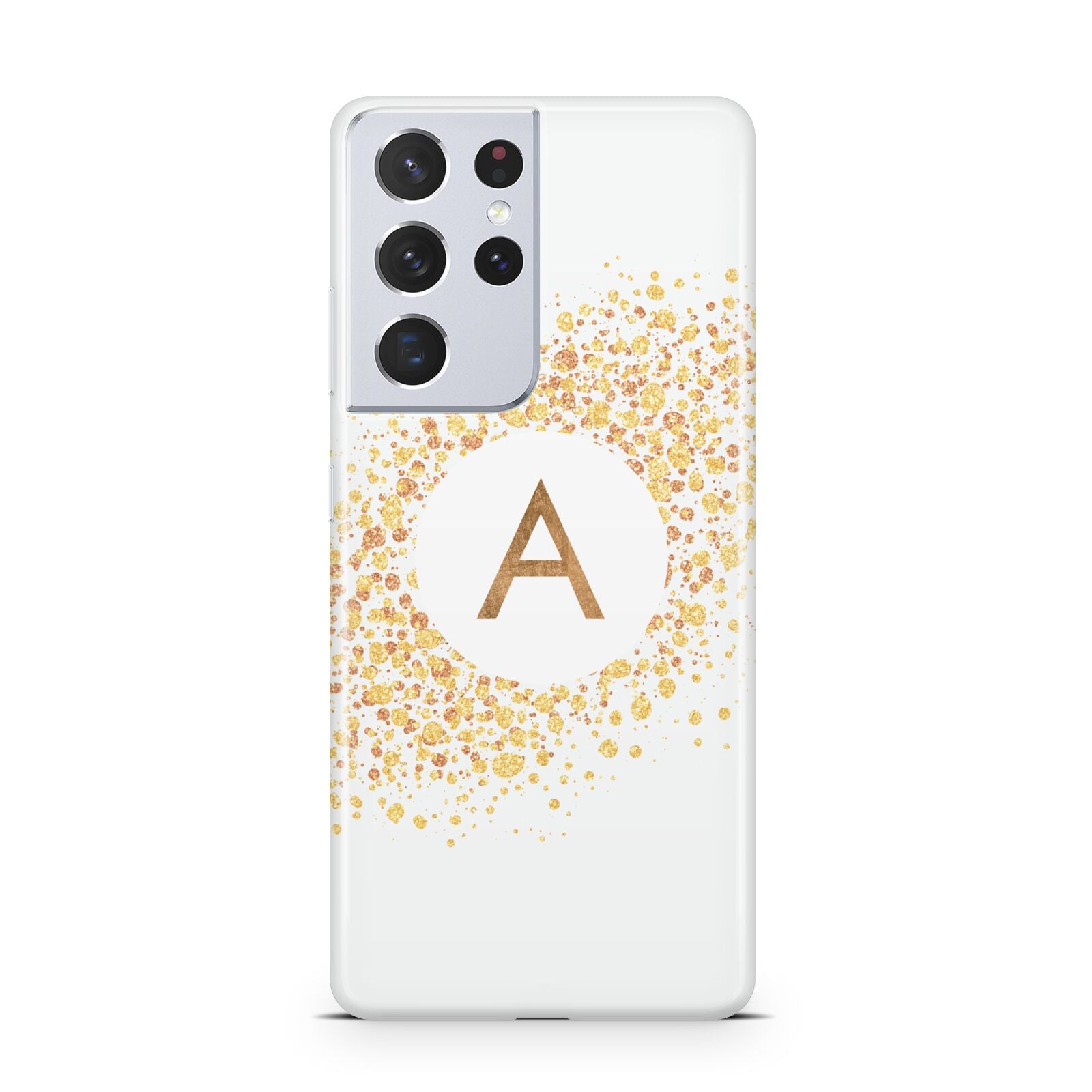 Personalised One Initial Gold Flakes Samsung S21 Ultra Case