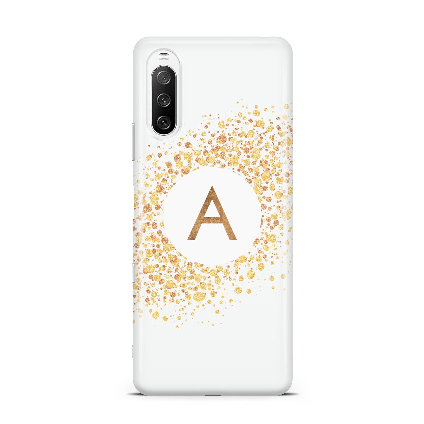 Personalised One Initial Gold Flakes Sony Xperia 10 III Case