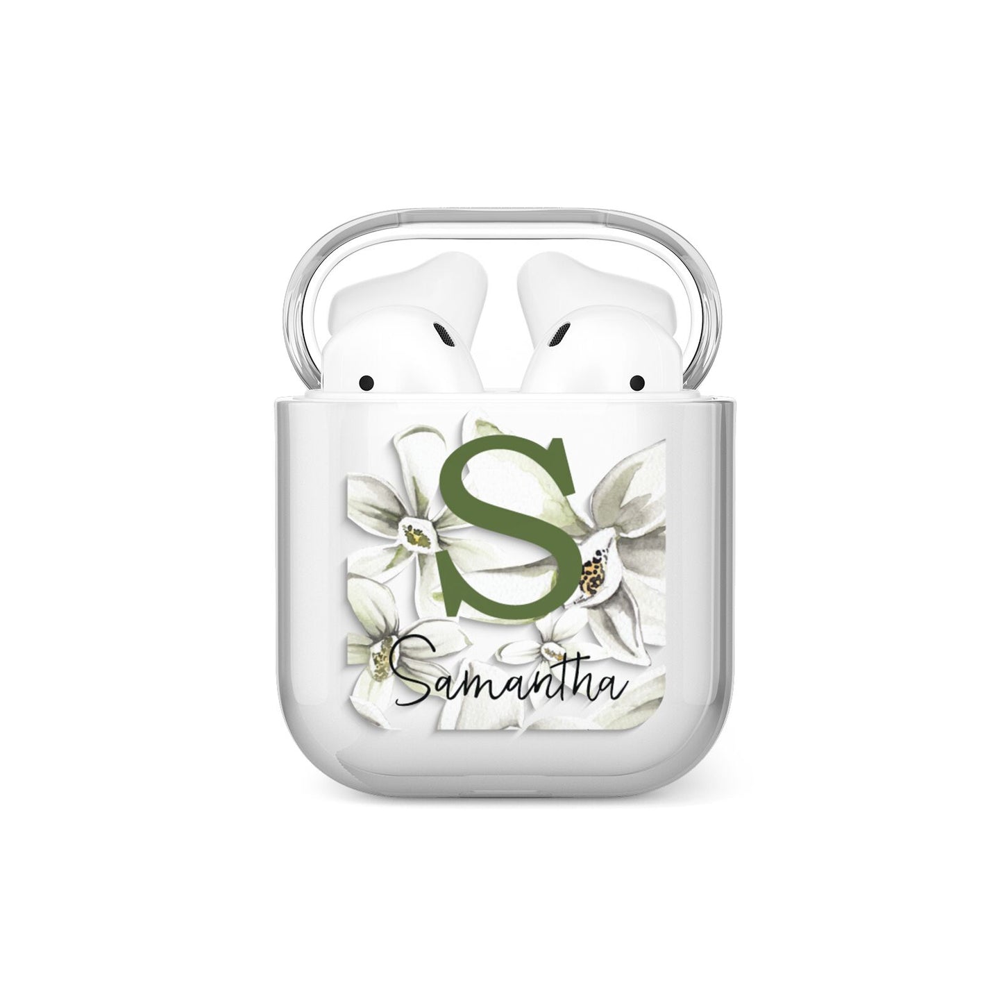 Personalised Orange Blossom AirPods Case