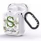 Personalised Orange Blossom AirPods Clear Case Side Image