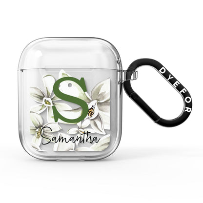 Personalised Orange Blossom AirPods Clear Case