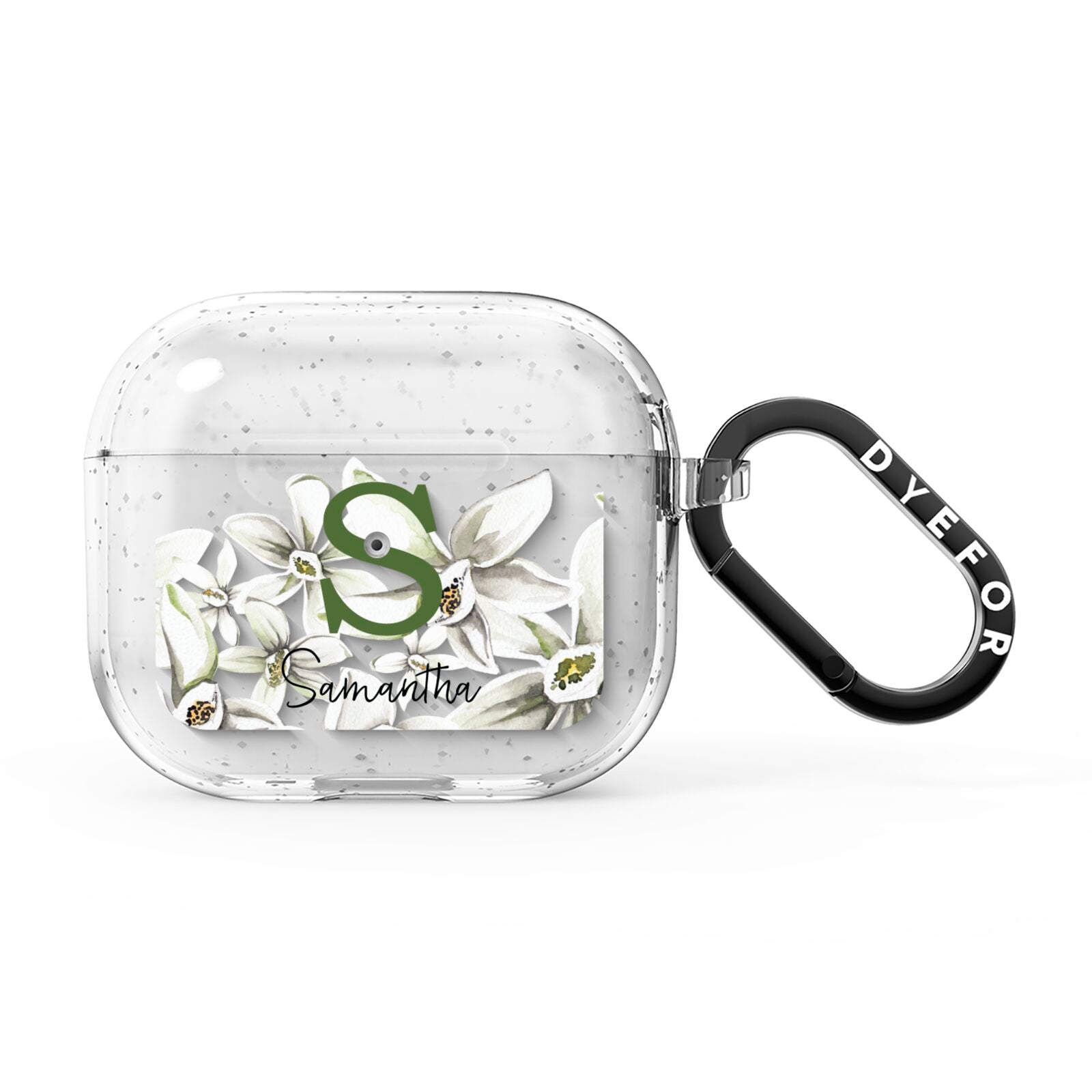 Personalised Orange Blossom AirPods Glitter Case 3rd Gen