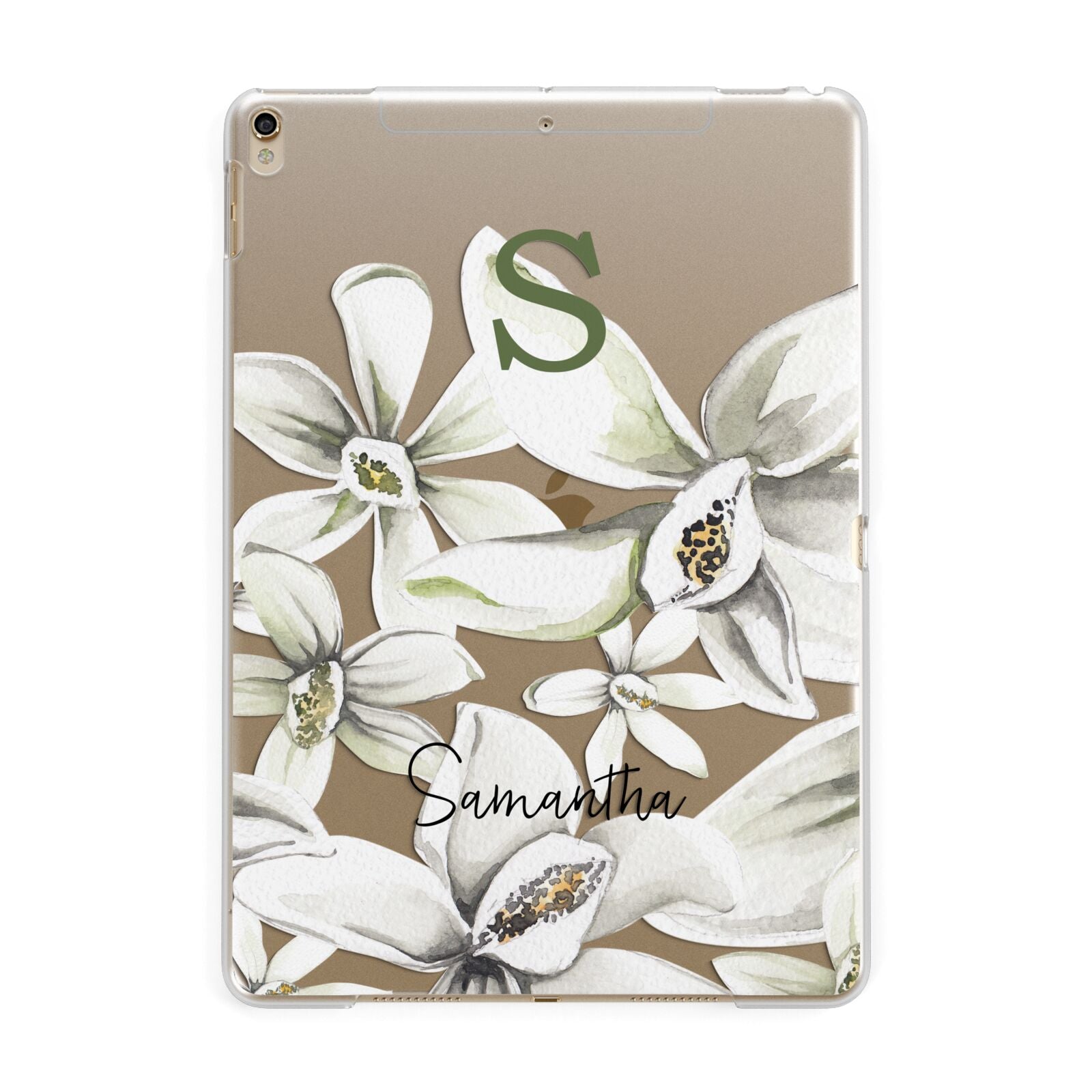 Personalised Orange Blossom Apple iPad Gold Case