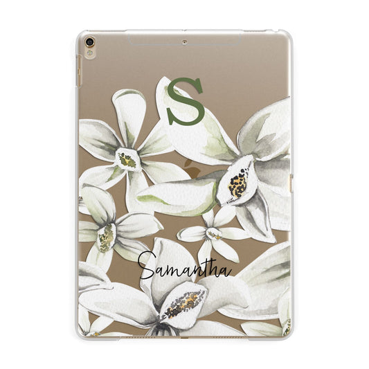 Personalised Orange Blossom Apple iPad Gold Case