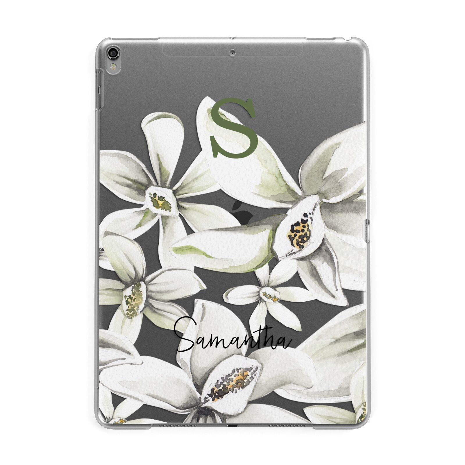 Personalised Orange Blossom Apple iPad Grey Case