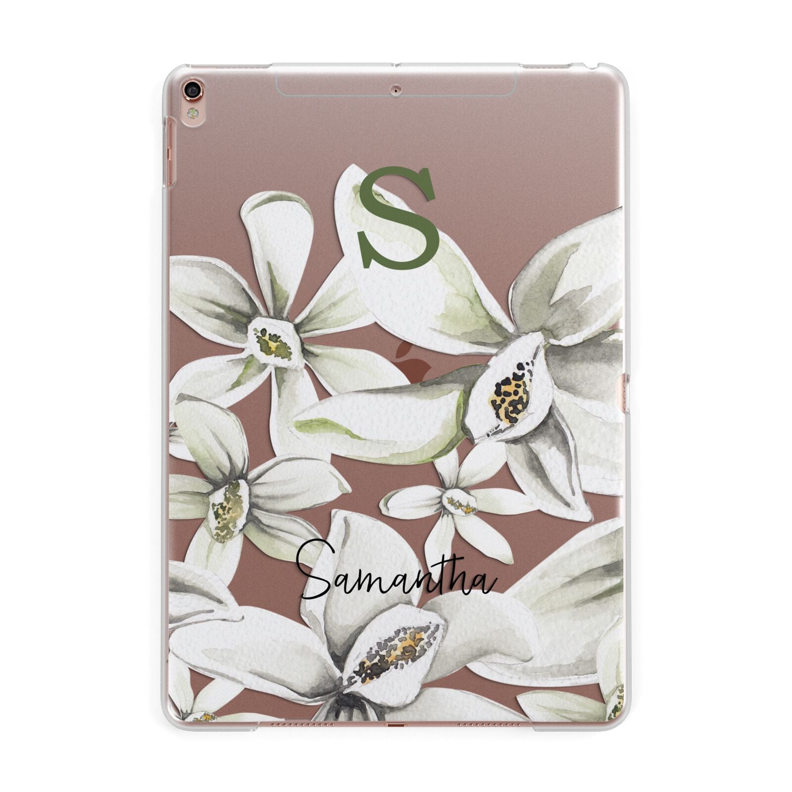 Personalised Orange Blossom Apple iPad Rose Gold Case