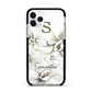 Personalised Orange Blossom Apple iPhone 11 Pro in Silver with Black Impact Case