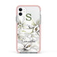 Personalised Orange Blossom Apple iPhone 11 in White with Pink Impact Case