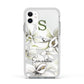 Personalised Orange Blossom Apple iPhone 11 in White with White Impact Case