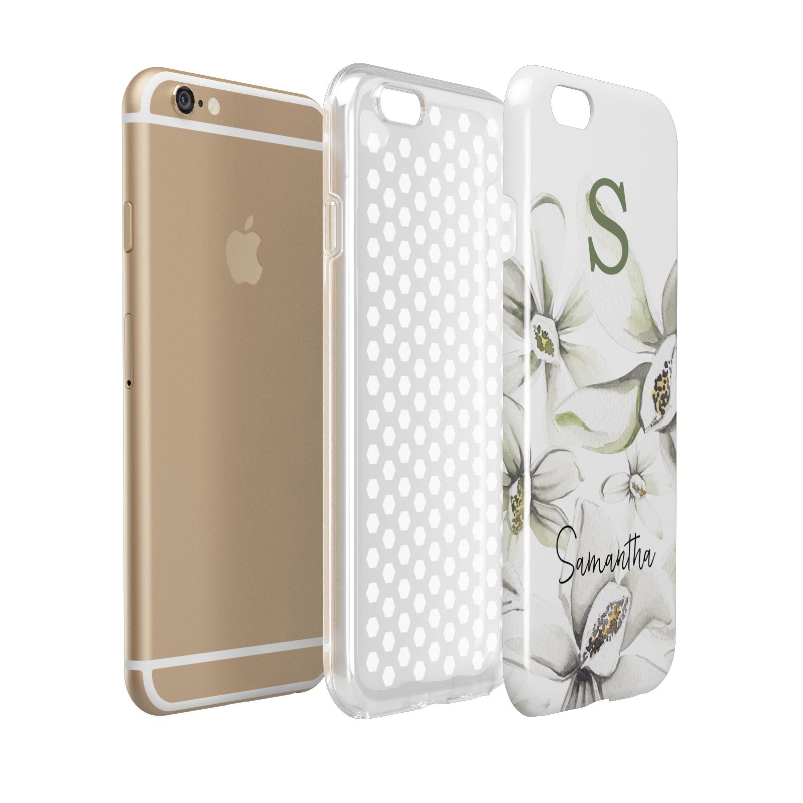Personalised Orange Blossom Apple iPhone 6 3D Tough Case Expanded view