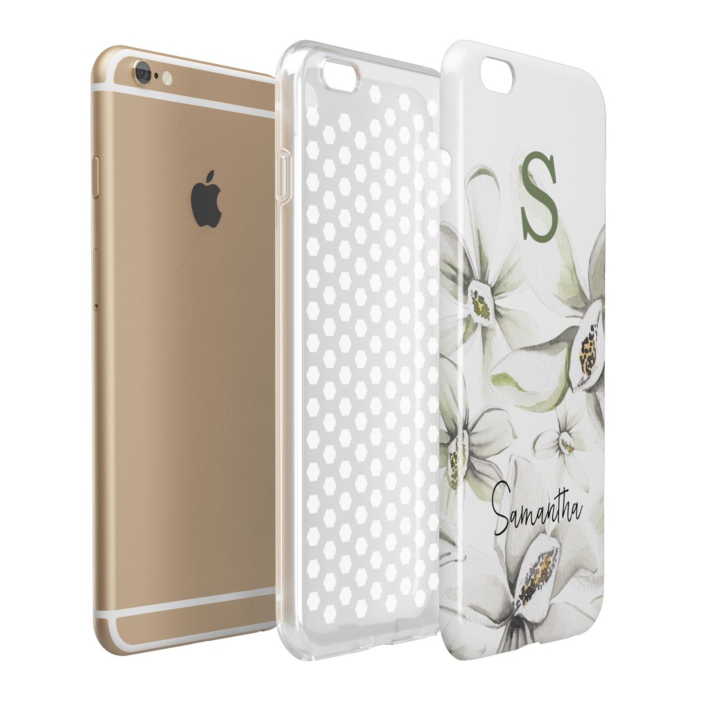Personalised Orange Blossom Apple iPhone 6 Plus 3D Tough Case Expand Detail Image