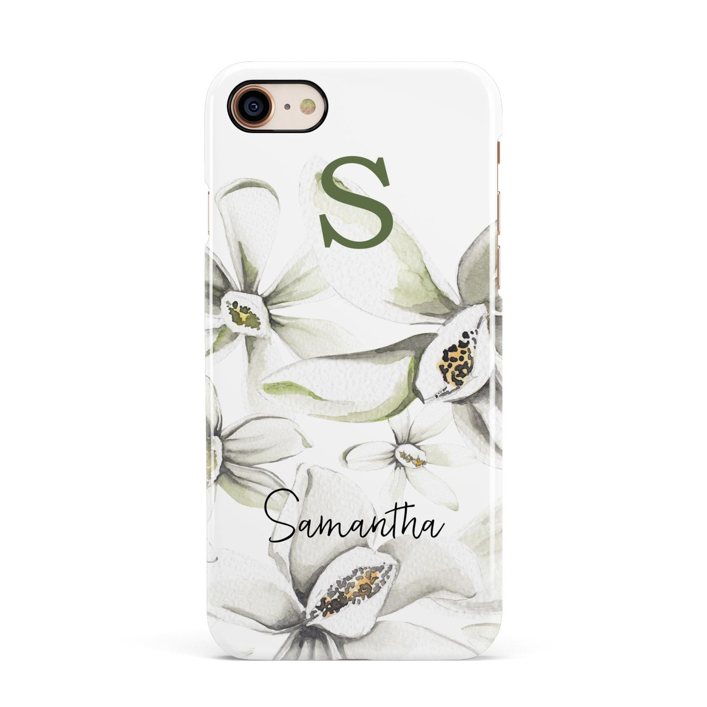 Personalised Orange Blossom Apple iPhone 7 8 3D Snap Case