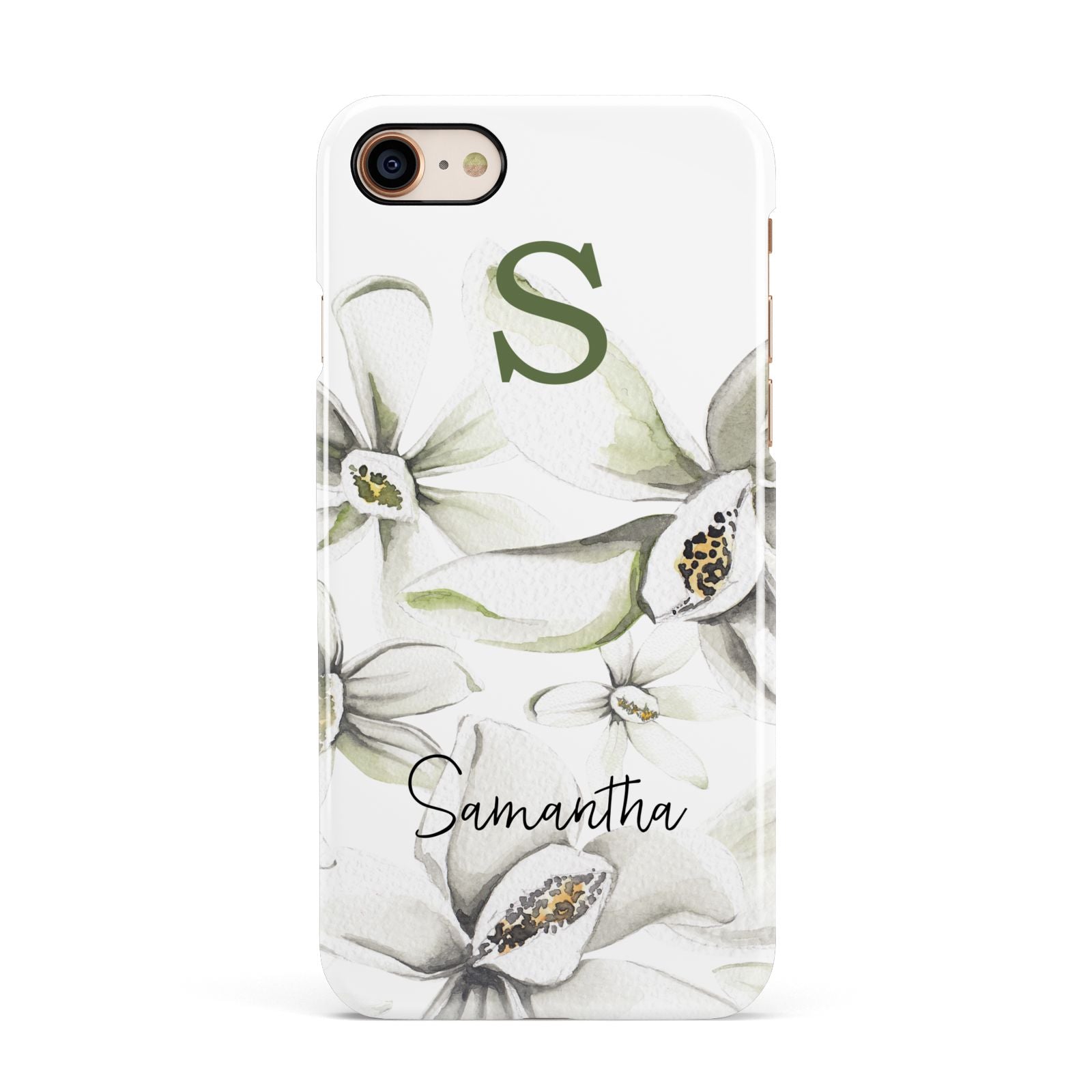 Personalised Orange Blossom Apple iPhone 7 8 3D Snap Case