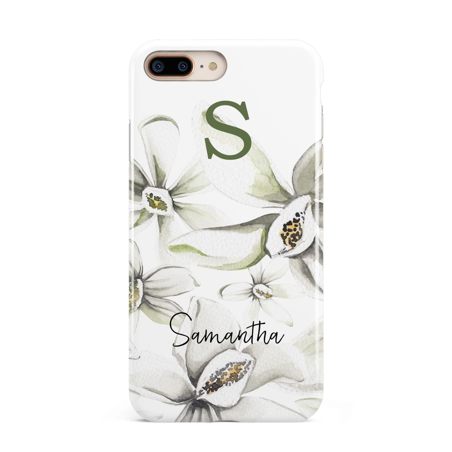 Personalised Orange Blossom Apple iPhone 7 8 Plus 3D Tough Case