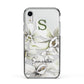 Personalised Orange Blossom Apple iPhone XR Impact Case Black Edge on Silver Phone