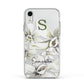 Personalised Orange Blossom Apple iPhone XR Impact Case White Edge on Silver Phone