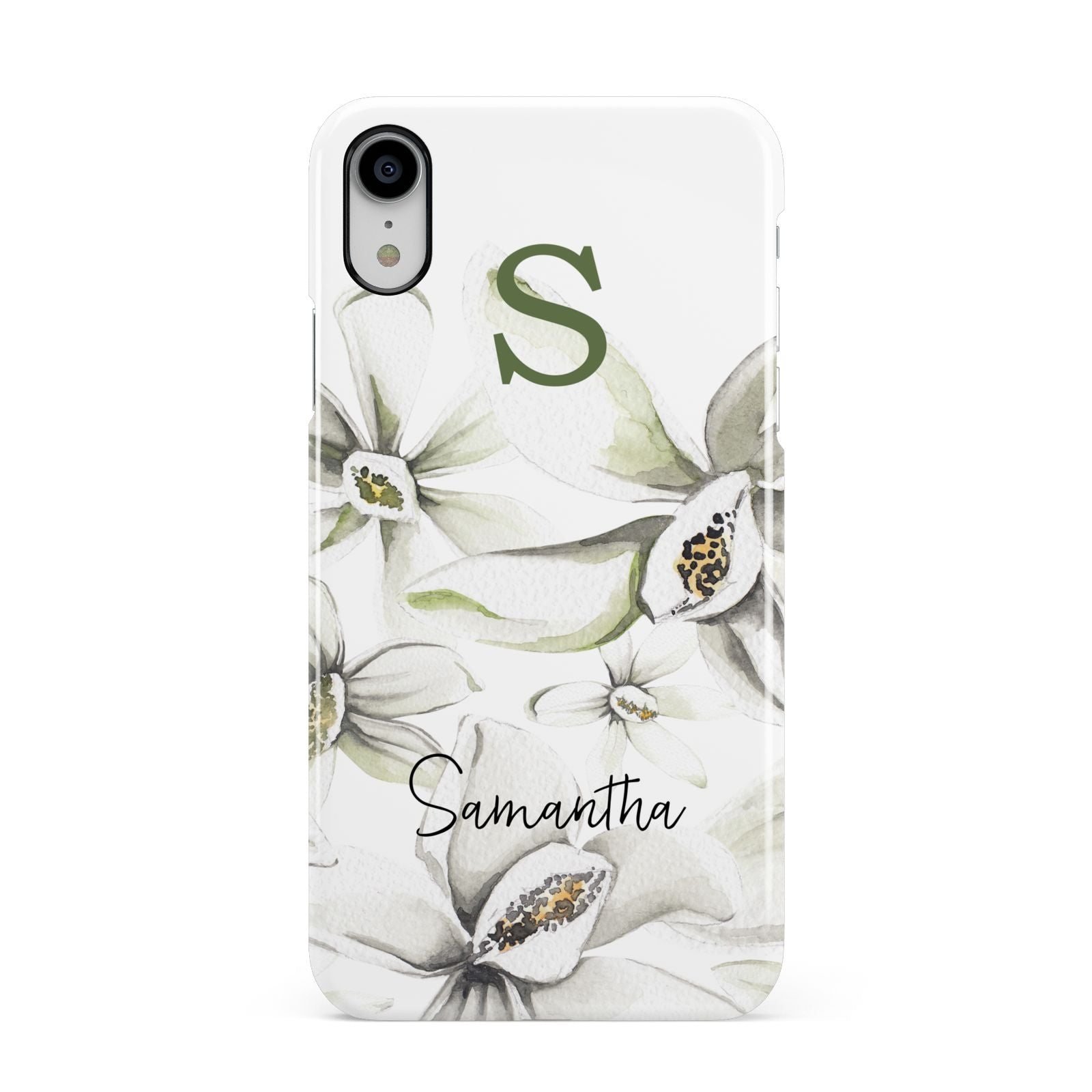 Personalised Orange Blossom Apple iPhone XR White 3D Snap Case