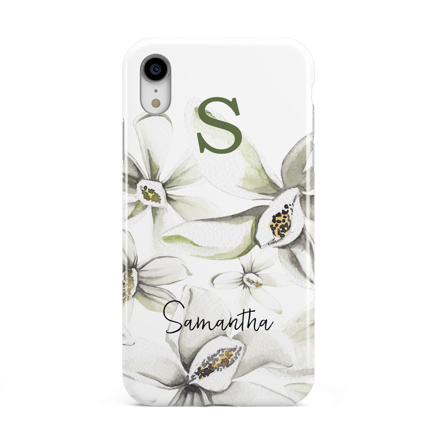 Personalised Orange Blossom Apple iPhone XR White 3D Tough Case