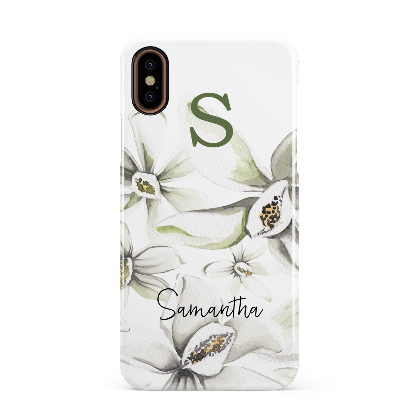 Personalised Orange Blossom Apple iPhone XS 3D Snap Case