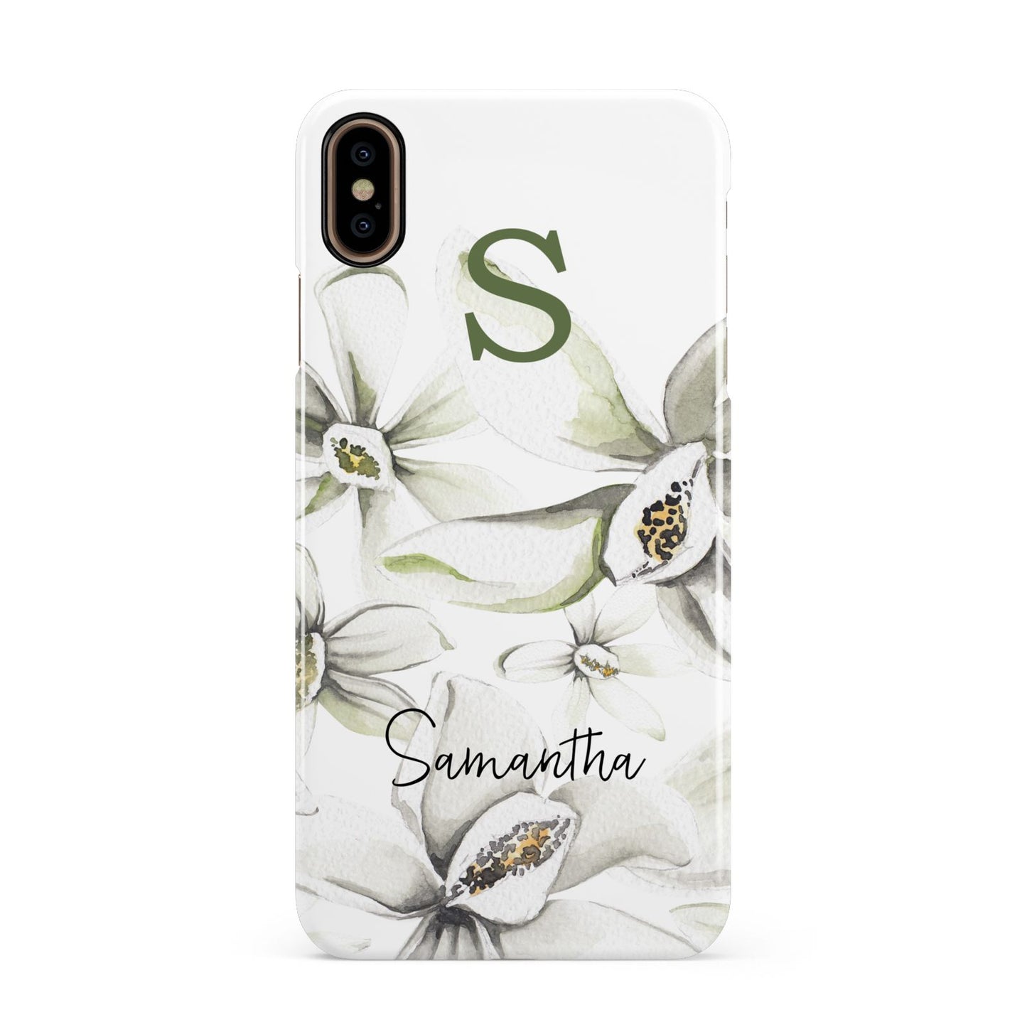 Personalised Orange Blossom Apple iPhone Xs Max 3D Snap Case