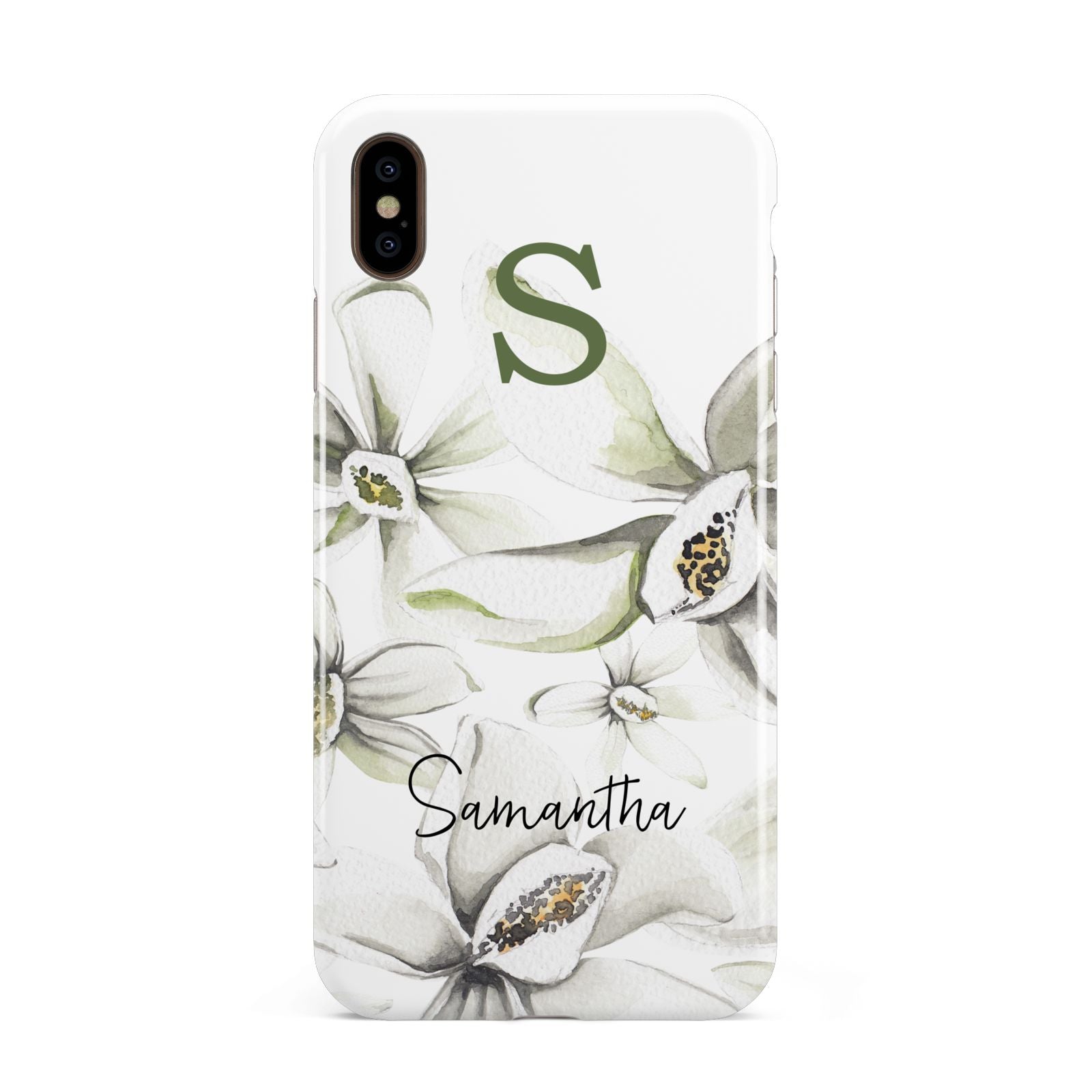 Personalised Orange Blossom Apple iPhone Xs Max 3D Tough Case