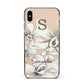 Personalised Orange Blossom Apple iPhone Xs Max Impact Case Black Edge on Gold Phone
