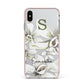 Personalised Orange Blossom Apple iPhone Xs Max Impact Case Pink Edge on Silver Phone