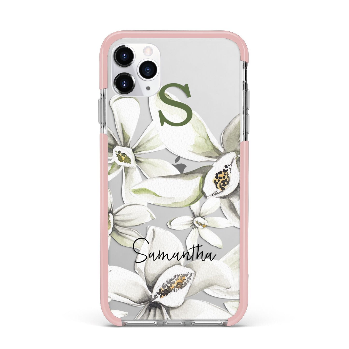 Personalised Orange Blossom iPhone 11 Pro Max Impact Pink Edge Case