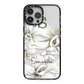 Personalised Orange Blossom iPhone 13 Pro Max Black Impact Case on Silver phone