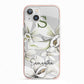 Personalised Orange Blossom iPhone 13 TPU Impact Case with Pink Edges