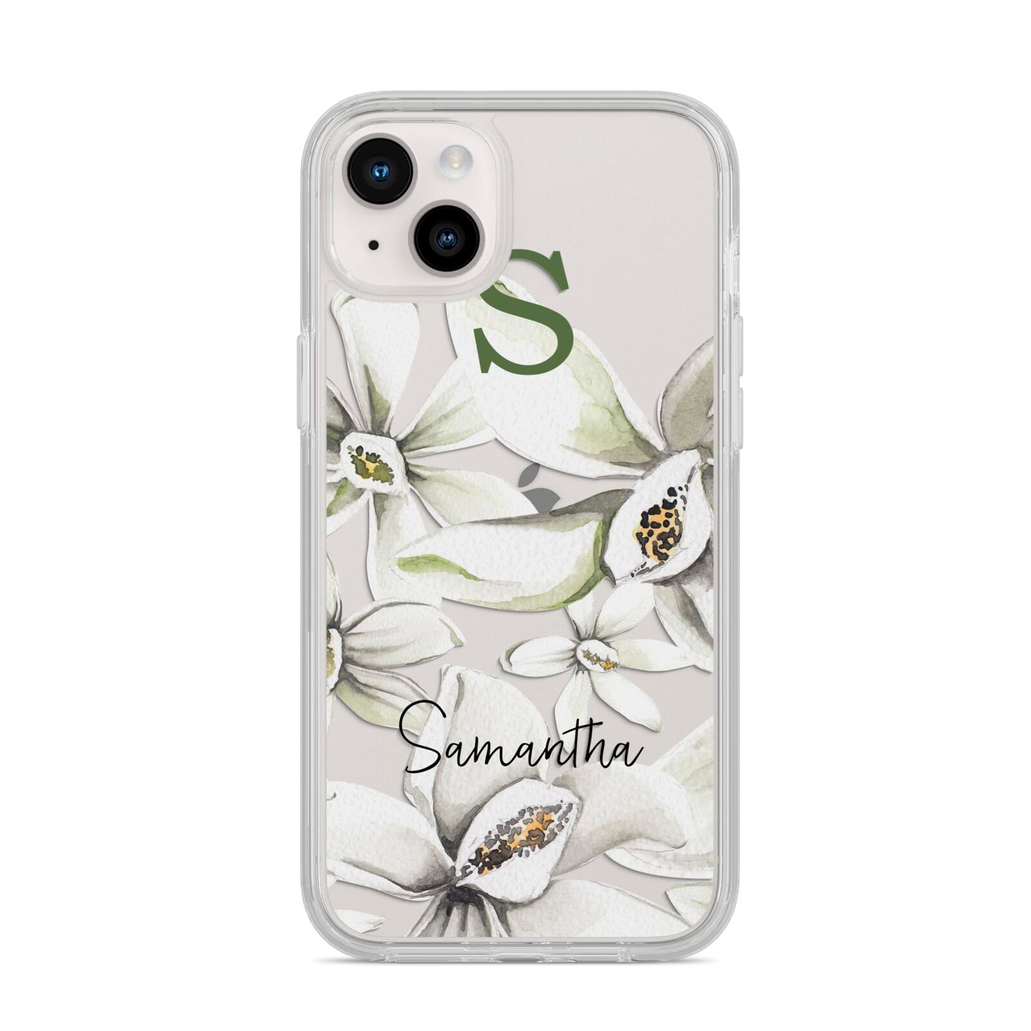 Personalised Orange Blossom iPhone 14 Plus Clear Tough Case Starlight