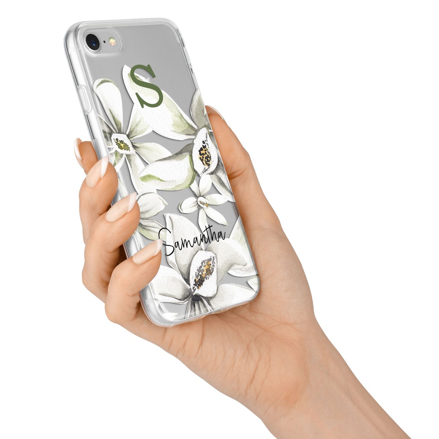 Personalised Orange Blossom iPhone 7 Bumper Case on Silver iPhone Alternative Image