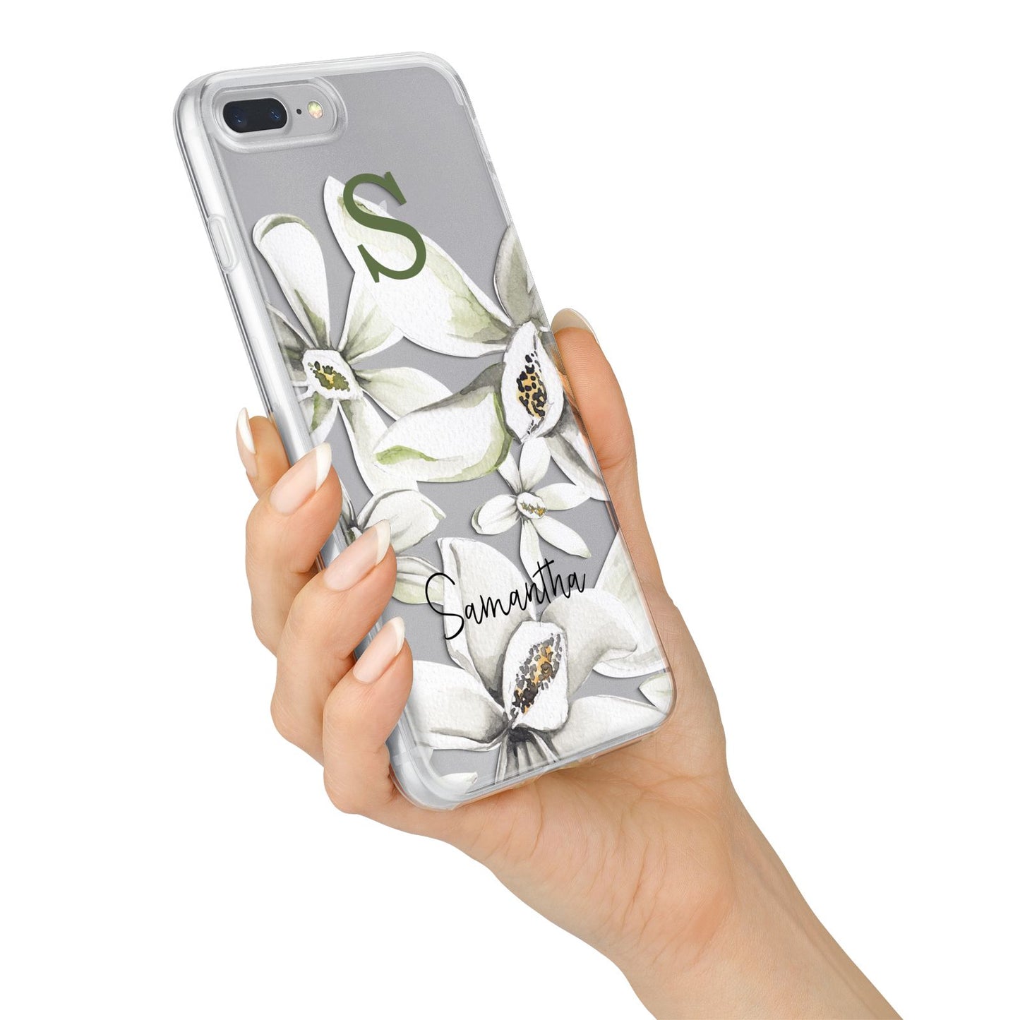 Personalised Orange Blossom iPhone 7 Plus Bumper Case on Silver iPhone Alternative Image